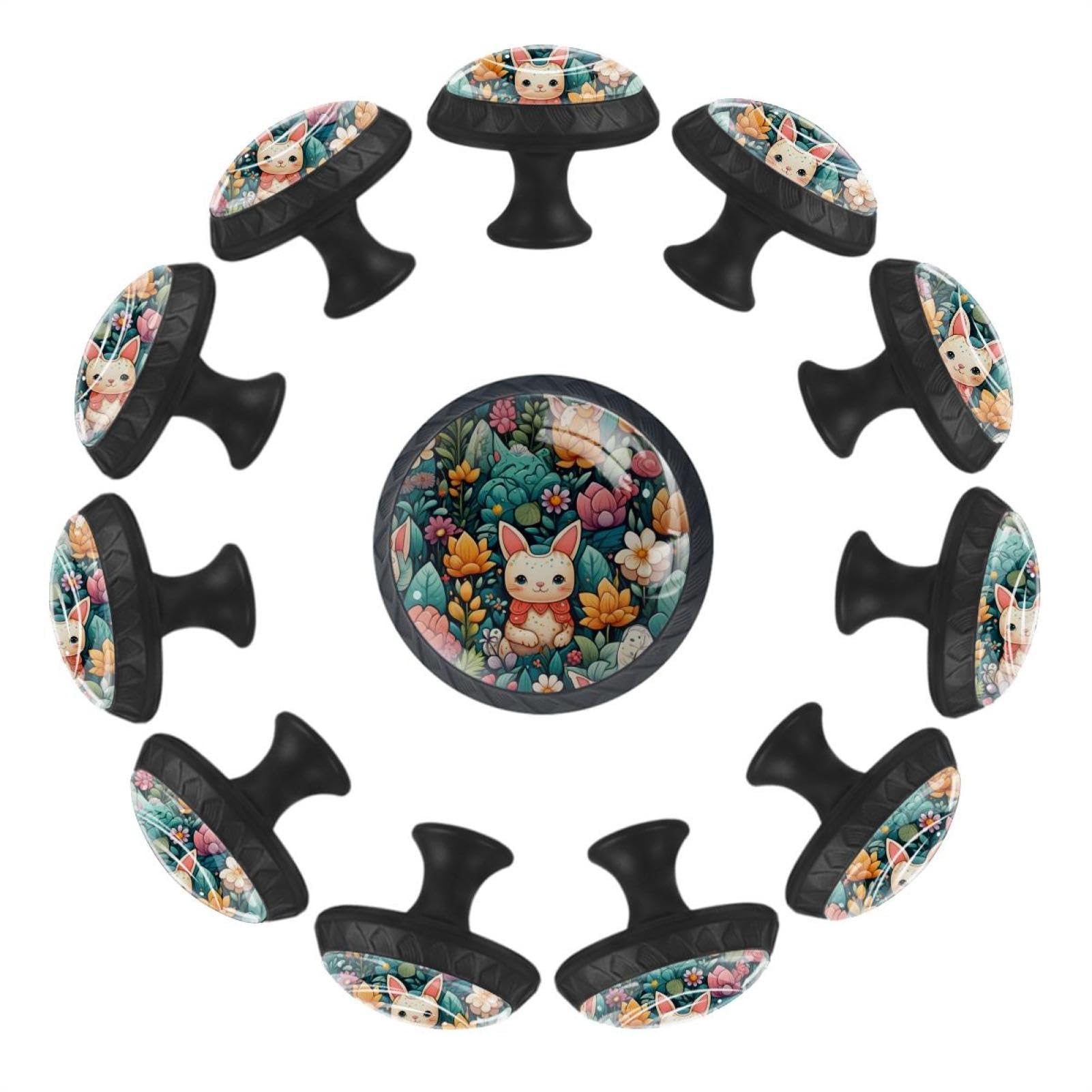 Boutons de tiroir durables en verre transparent à motif pour armoire