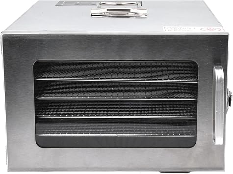 Food Dehydrator Machine, 400W Electric Food Heat Dehydrator Machine for Home Stainless Steel Trays Food Dehydrator Machine with 6 Trays for Meat, Dog Treats, Herb, Veggies, Yogurt