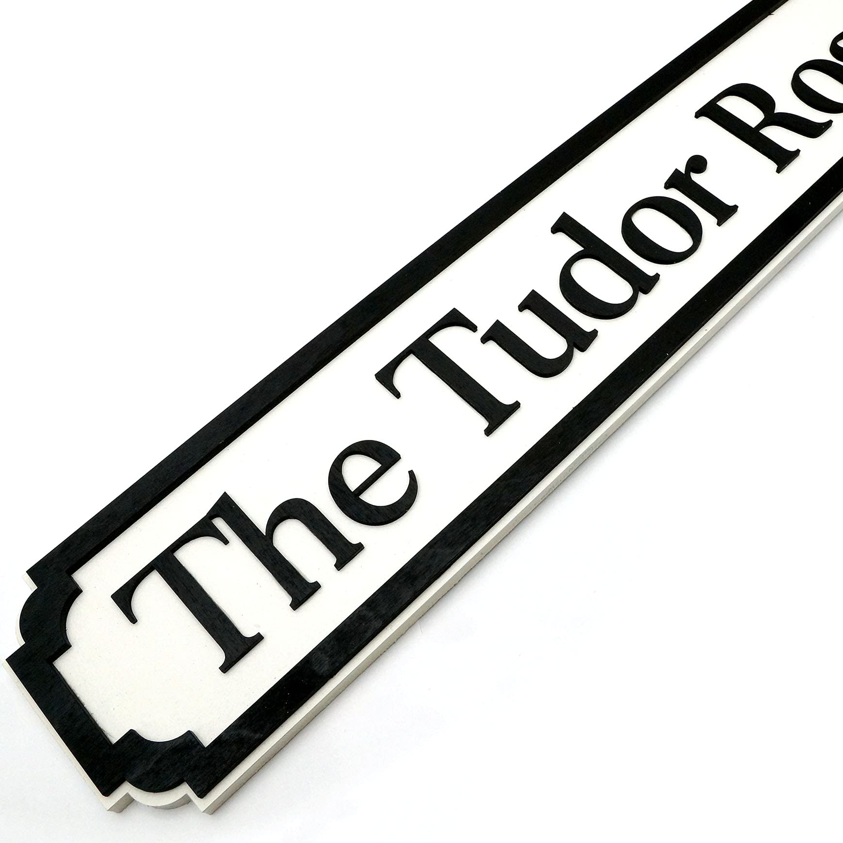 Wooden Personalised Street Sign (Classic Black & White)