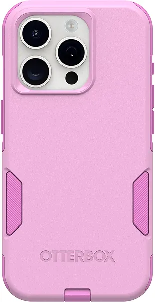 OtterBox iPhone 15 Pro (Only) Commuter Series Case - Run Wildflower (Pink), Slim & Tough, Pocket-Friendly, with Port Protection