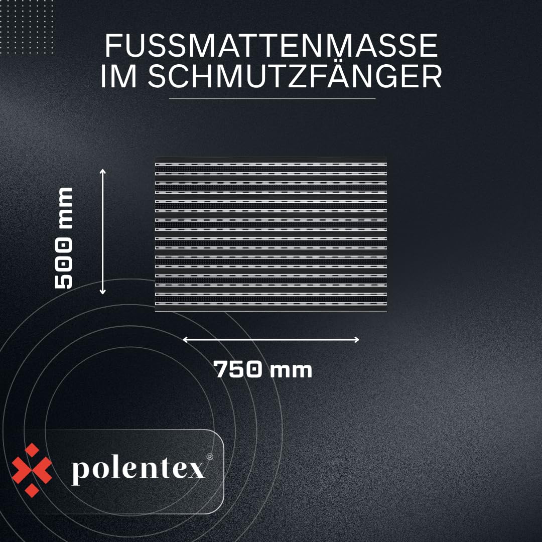 Profi-Aluminium Fußmatte mit Ablaufwanne – 75x50 cm, Kombi-System aus Bürsten- & Gummieinsätzen, 22 mm Profilhöhe & 80 mm Gesamteinbautiefe, Hochbelastbar & Rostfrei