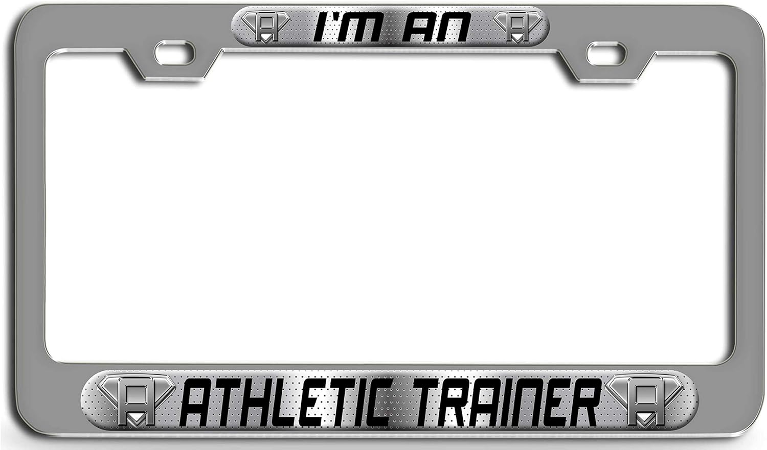 Makoroni - I'm an Athletic Trainer Career Ch Steel License Plate Frame Raised Epoxy Style Tag Holder