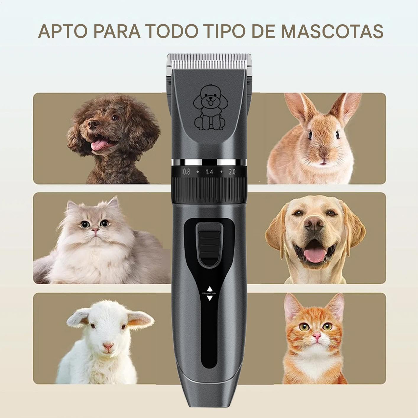 Tondeuse pour chien - Tondeuse silencieuse avec charge USB pour chiens - Texture antidérapante pour animaux de compagnie petits, moyens, grands chiots