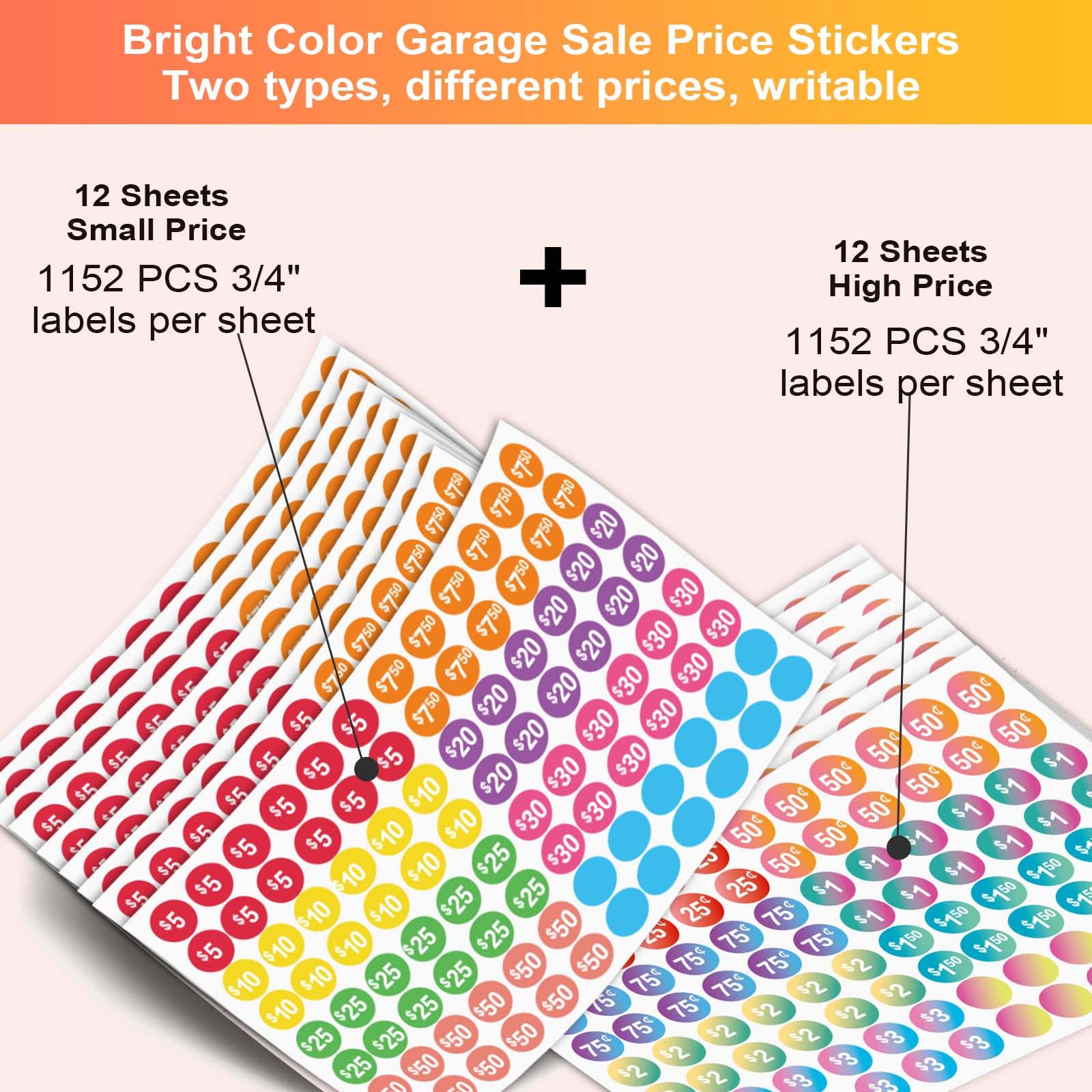 amazon-com-garage-sale-price-stickers-14-type-pre-priced-yard-sale-price-tags-stickers-2-style-bright-color-pricing-labels-stickers-with-blank-labels-for-yard-sale-flea-markets-garage-sales-2304 for Free Printable Garage Sale Price Tags Amazon.com : Garage Sale Price Stickers, 14 Type Pre-Priced Yard Sale Price Tags Stickers, 2 Style Bright Color Pricing Labels Stickers with Blank Labels for Yard Sale Flea Markets, Garage Sales 2304 for Free Printable Garage Sale Price Tags