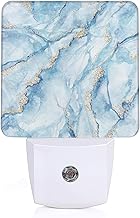YASHILAIYA Marble Night Light, Blue Gold Elegant Marble Night Lights LED Dusk to Dawn Light Sensors Indoor Home Decor NightLights for Bedroom Bathroom Kitchen Hallway for Girls Women