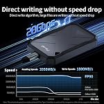 Fikwot FP90 External SSD 1TB, Portable SSD, Up to 2050MB/s, USB 3.2 Gen2 USB A & USB C, IP68 Water and Dust Resistant, External Solid State Drive for PC/PS5/Xbox/Mac/Laptop/iPhone15/16.