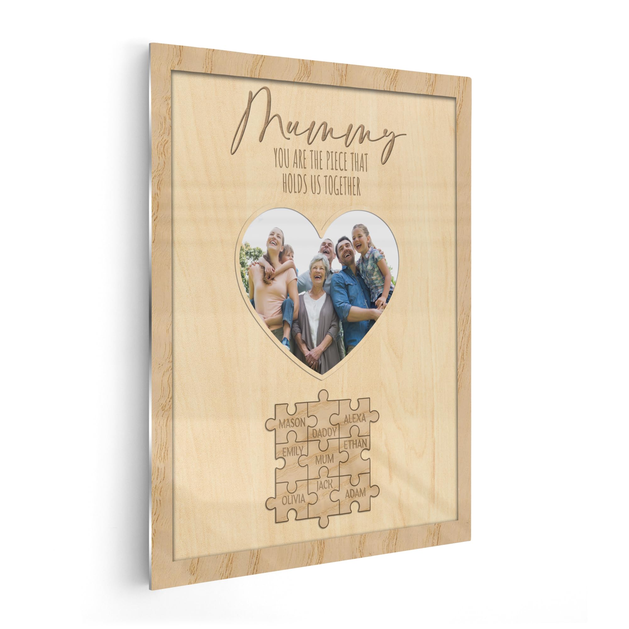 Gift For Mum Personalized Mum You Are the Piece that Holds Us Together Puzzle Sign Mom Plaque Custom Sign with Kids Names Birthday Gifts for Mom Grandma from Daughter and Son