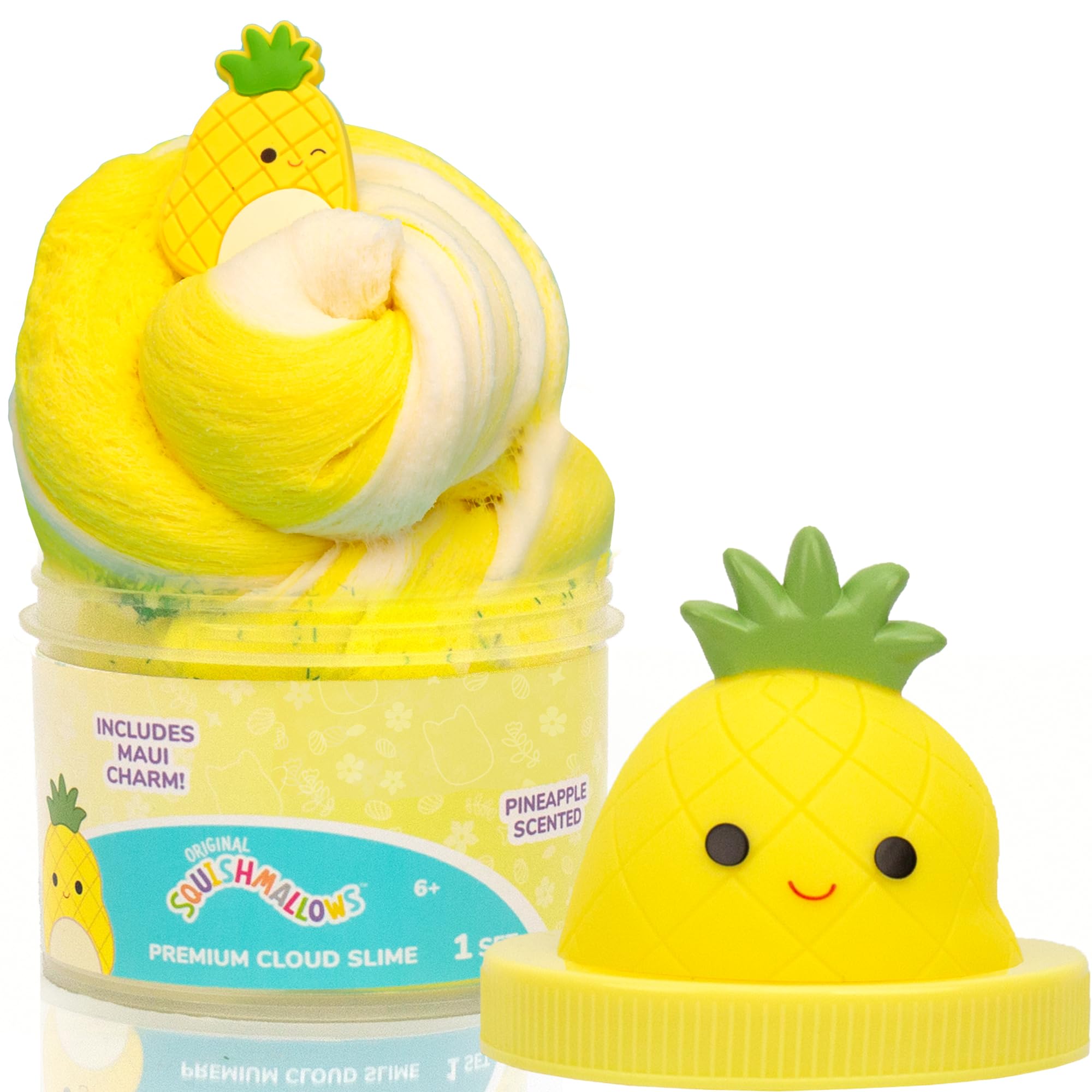 Original Squishmallows Maui Premium Cloud Slime - Limited Release, Pineapple Scent, 8 oz. Jar