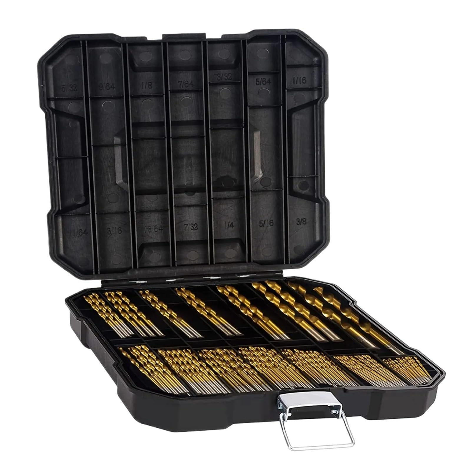Set Di Punte For Trapano In Metallo For Acciaio, Legno, Plastica, Rame, Alluminio Con Custodia, 1/16"-3/8", 99 Pezzi
