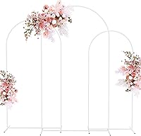 Vista 1 de Putros Soporte de arco metálico Chiara para boda, juego de 3 soportes de fondo de arco cuadrado con arcos arqueados de 2.2 m, 2 m, 1.8 m
