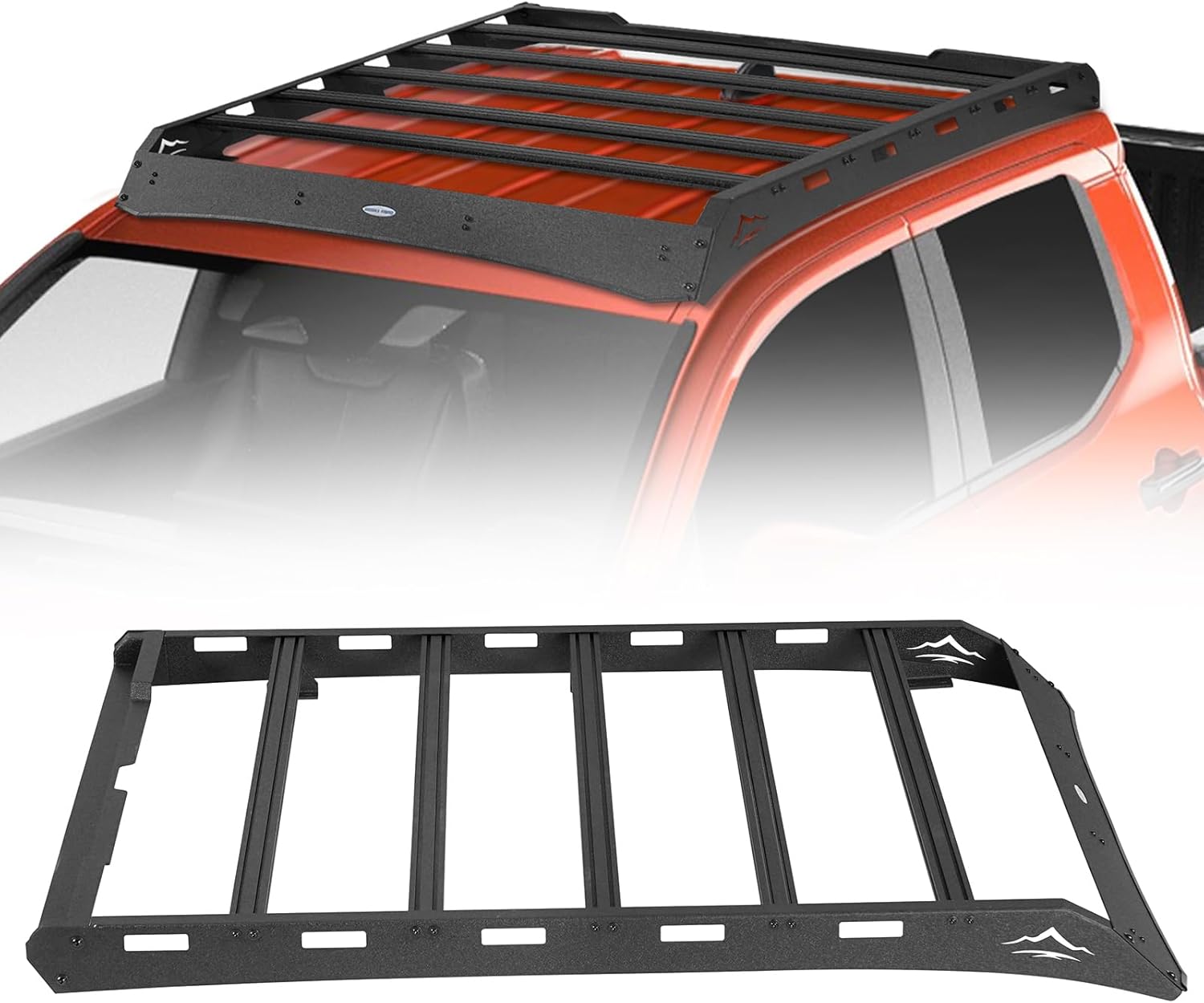Hooke Road 4th Gen Tacoma Roof Rack Aluminum Cross Bars for 2024 2025 2026 Toyota Tacoma Double Cab, Overland Rooftop Cargo Carrier Basket