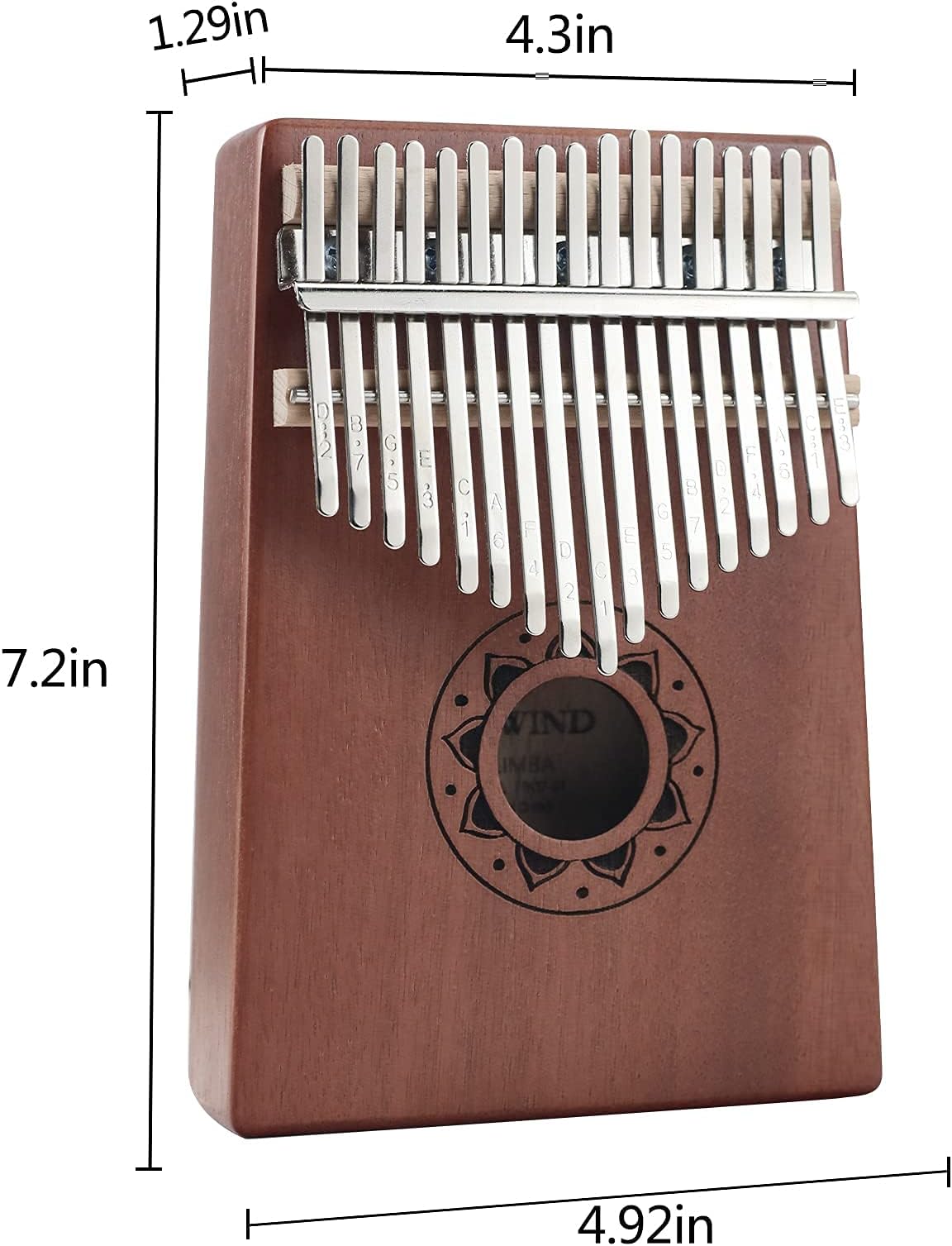 Kalimba Thumb Piano 17 Keys, Portable Mbira Finger Piano With Tune Hammer Instruction Book Accessory,Music Instrument Gift For Beginners Kids Adult (Maroon)