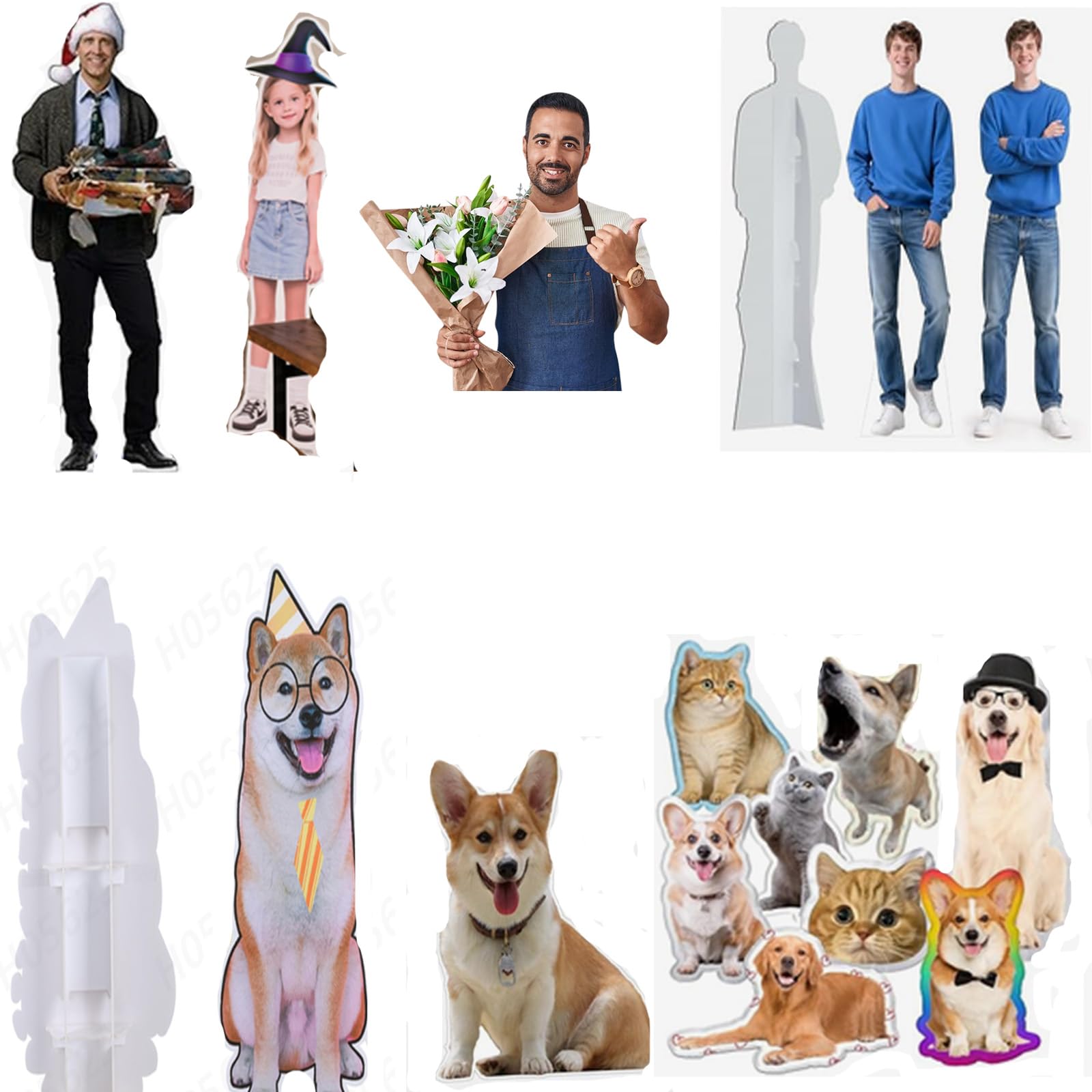 Pappaufsteller Lebensgroß Personalisiert mit Fotodruck - Stabile Pappfigur mit Ständer für Geburtstag, Hochzeit, Halloween, Weihnachten & Partys, wetterbeständig, 1 bis 7 Fuß
