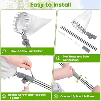 4.2M Fruit Picker with Telescopic Handle, Pro Picker for Easy Harvesting