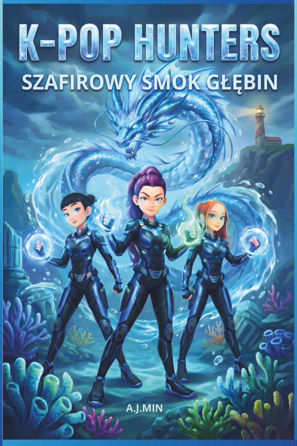 THE K-POP HUNTERS – SZAFIROWY SMOK GŁĘBIN: Przygoda fantasy z syrenim śpiewem, magią oceanu i demonem mrocznych pływów – Saga Idoli z Seulu, Sztuka Anime i Kolorowanka