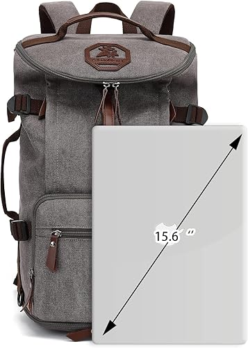 Miniatura 4 de Gym Duffle Bag Backpack 4-Way Vintage canvas with Shoes Compartment for travel Sport Hiking laptop (Vintage grey) X-Large