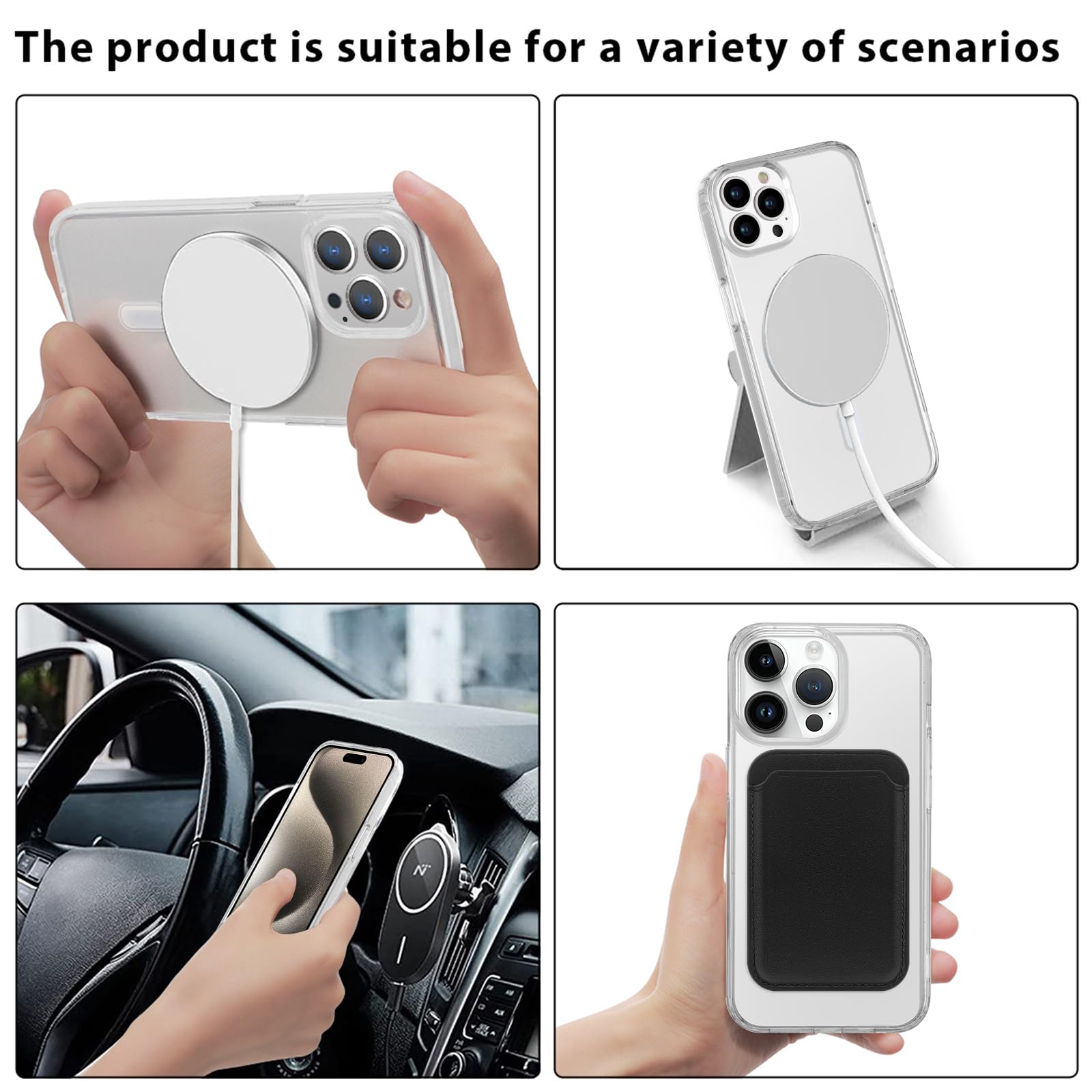 Yoedge Magnetica Trasparente Cover con Cordino per iPhone 13 Pro