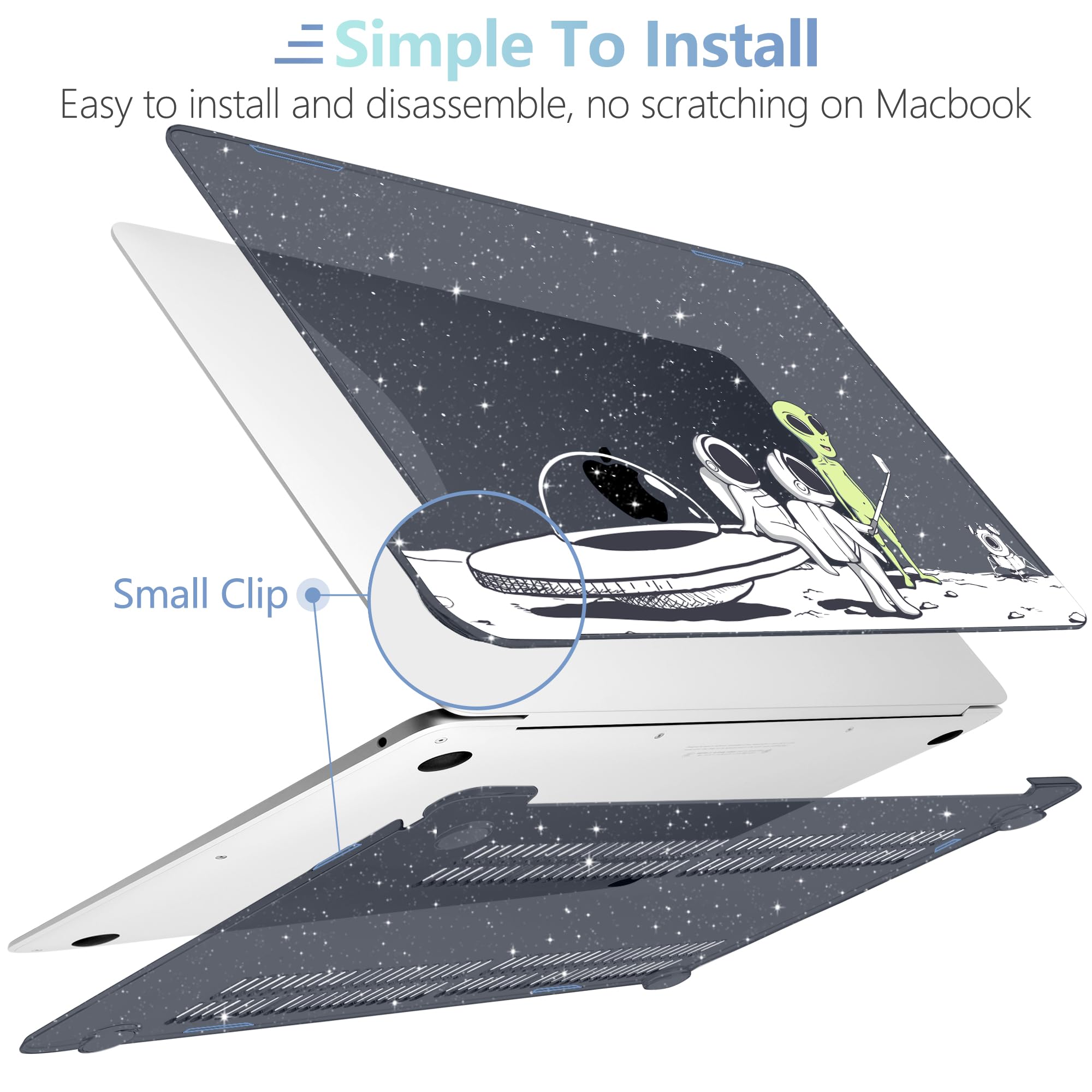 MEEgoodo Custodia per MacBook Air da 33 cm 2021 2020 2019 2018 Rilasciato A2337 M1 A2179 A1932 con Touch ID, guscio rigido in plastica e copertura per tastiera compatibile con MacBook Air 13.3