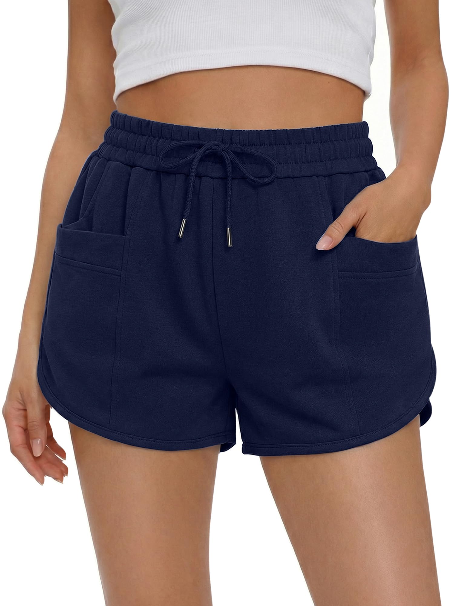 StylSense Kurze Hose Damen Sommer Sport Shorts Laufhose Sporthose Damen Kurz High Waist Running Laufshorts mit Taschen
