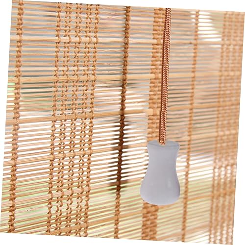 Miniatura 3 de Borlas de cordón de madera para persianas de ventana, pomos de cordón blanco para persianas