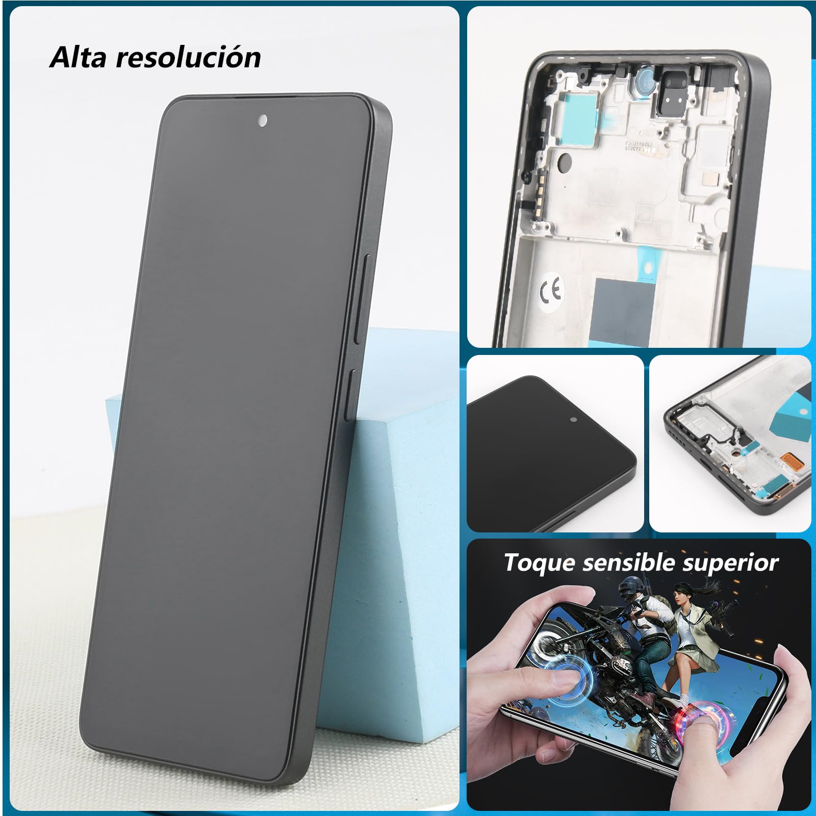 RongZy Pantalla para Xiaomi Redmi Note 13 4G 23124RA7EO LCD Reemplazo de Pantalla LCD para Xiaomi Redmi Note 13 4G LCD Digitizer Pantalla táctil Montaje Reemplazo con Herramientas (Negro con Marco)