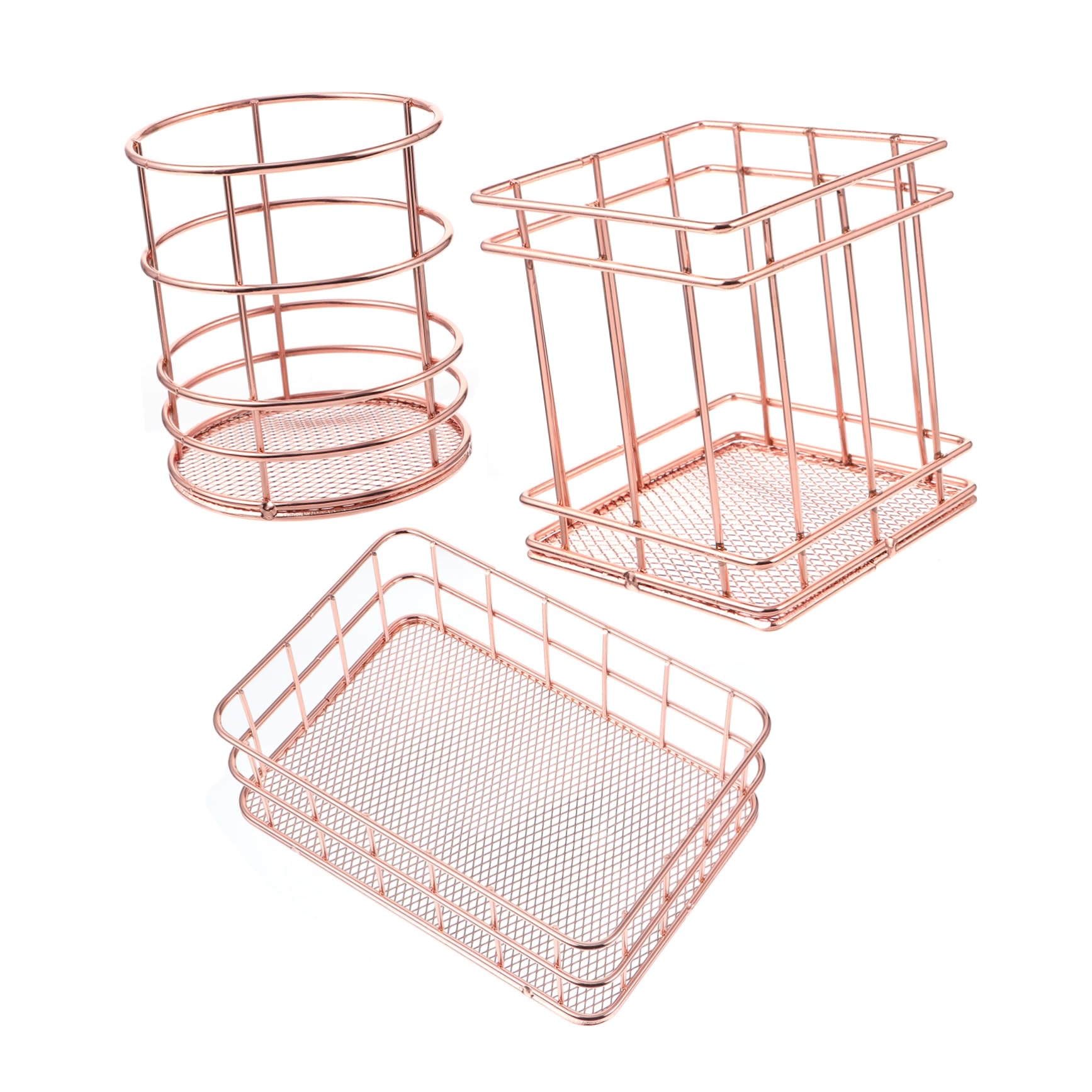 Panier métallique ajouré multifonction : set de tri en acier inoxydable ultra stable