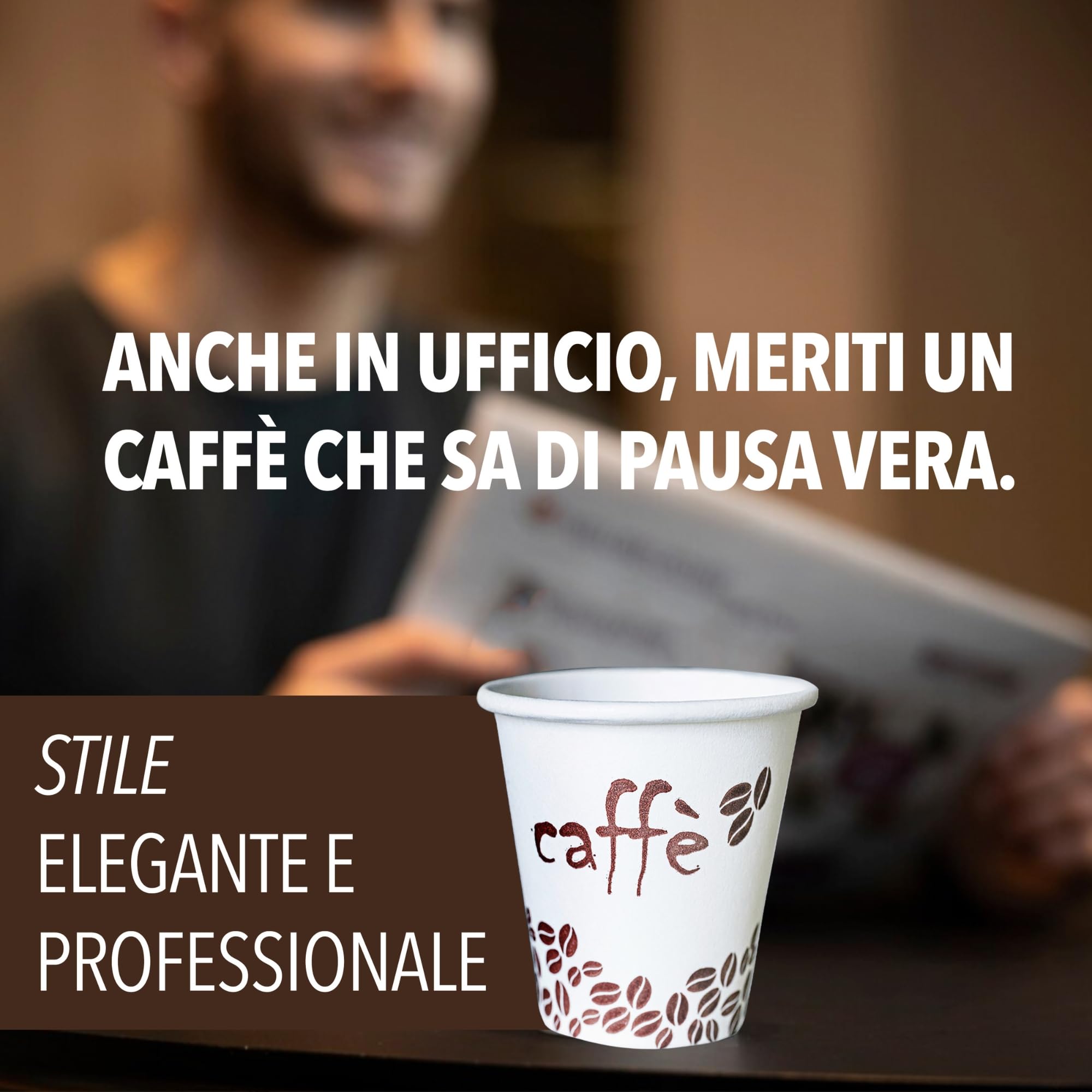 Bicchierini da Caffè, 4000 Pezzi, Usa e Getta Biodegradabili 75 ml, Bicchierini Caffè Espresso Monouso Compostabili Ecologici in Carta, Resistenti, Ideali per Bar e Uffici, Confezionati in Italia