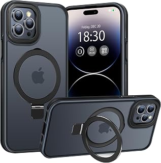 Hülle für iPhone 14 Pro mit Magnetische Ständer, Schwarz