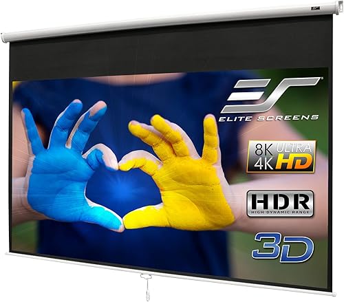 Miniatura 2 de Elite Screens Serie manual, 135 pulgadas 169, pantalla de proyector manual desplegable con bloqueo automático, M135XWH2 y pantalla de proyector