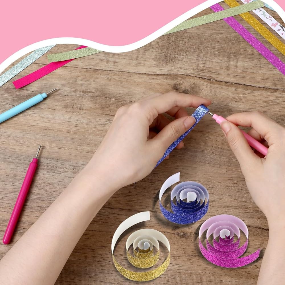 Kit Quilling Fai Da Te - 4 Strumenti Per Arrotolare Carta Con Penna Ad Ago Per Creare Fiori, Biglietti E Decorazioni - Foto 10