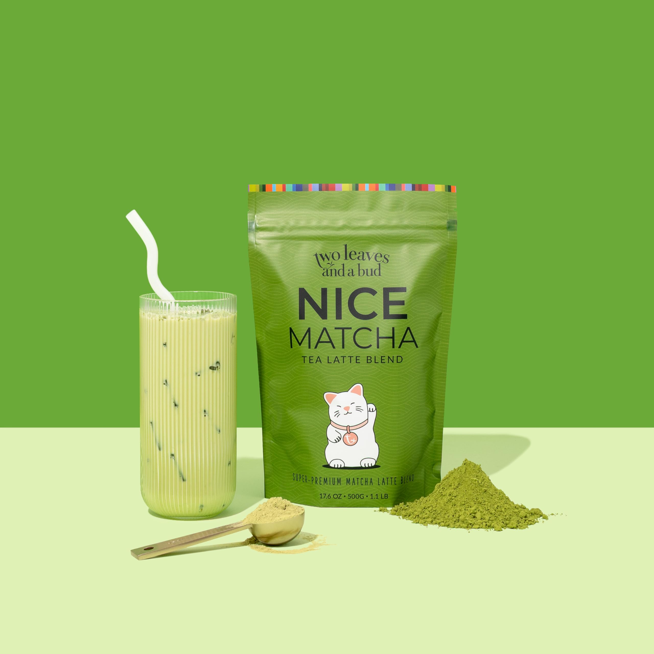 Two Leaves and a Bud Nice Matcha Latte Blend 36 Servings Japanese Matcha Green Tea Powder 1 Resealable — view 3
