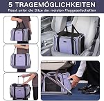 BAGLHER Cat Carrier Bag,Airline Approved Pet Carrier Soft Side Pet Travel 5 Sides Open Doors 3 Sides Expandable Foldable Dog Carrier with Fleece Pad