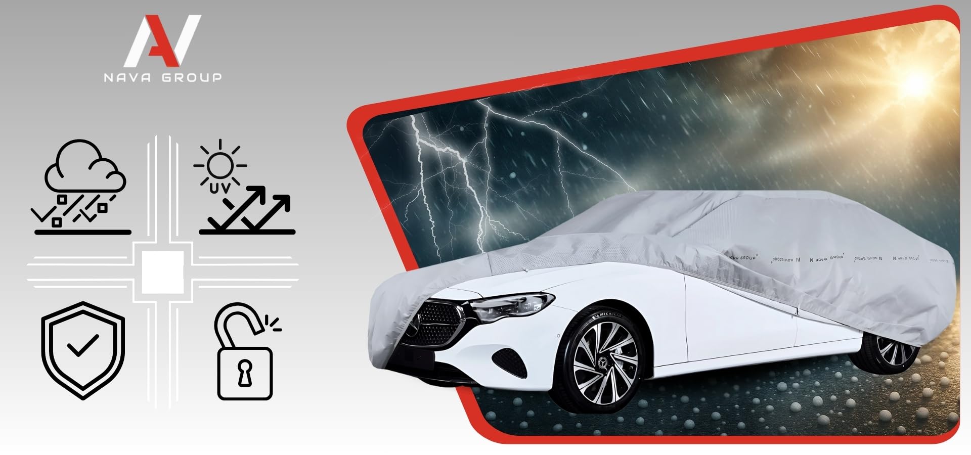 Copertura grandine, telone grandine, protezione carrozzeria, protezione grandine, protezione dall'inquinamento, filtro UV, per tutto l'anno, spessore: 14 mm 480-505 cm berlina