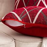 MIULEE Pack of 2 Christmas Decorative Throw Pillow Covers Woven Textured Chenille Cozy Modern Concise Soft Red Style Two Square Cushion Shams for Bedroom Sofa Car 18 x 18 Inch