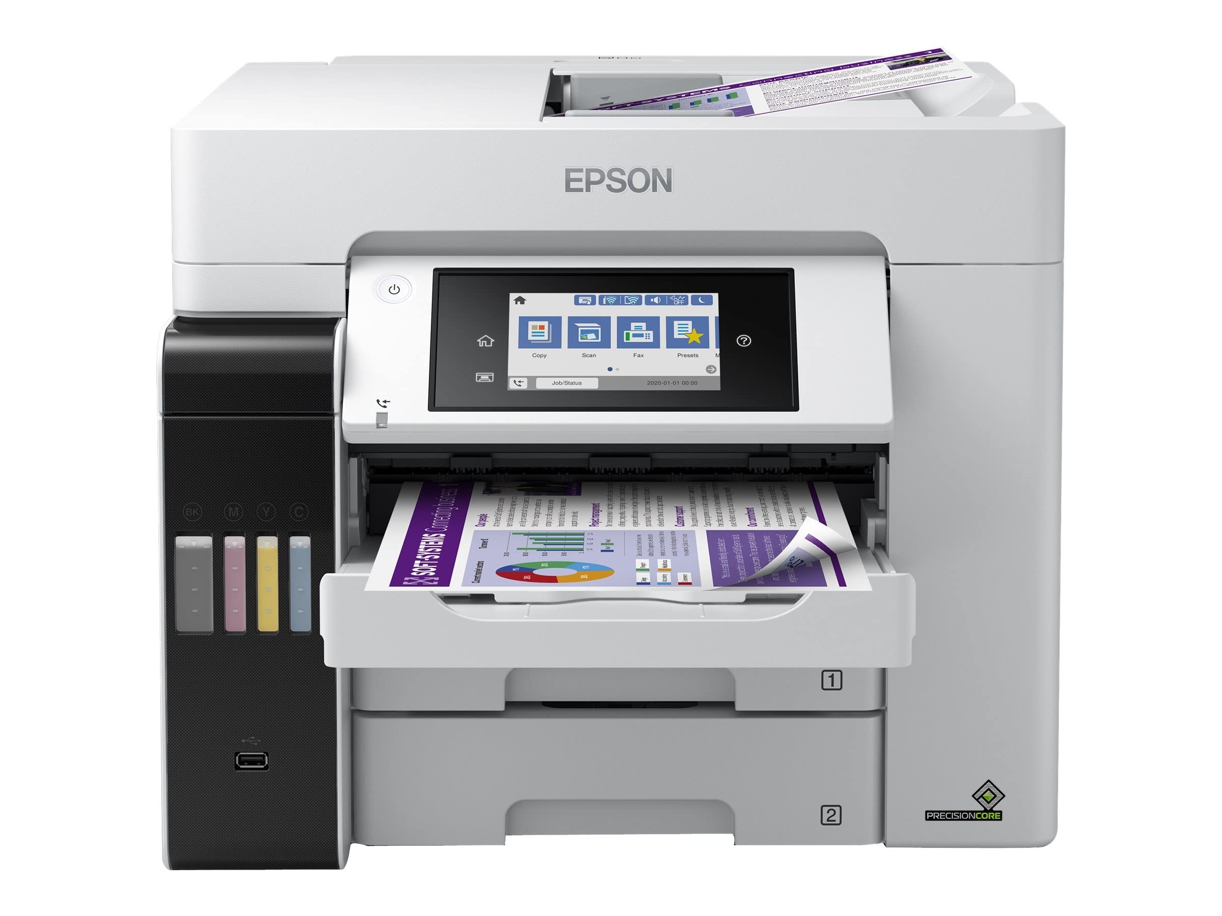 Epson EcoTank Pro ET-5880, Stampante multifunzione A4 (Stampa, Scansione, Copia, Fax), Stampa fino a 25 ppm e scansione fino a 27,5 ipm, Wi-Fi, Ethernet e app per la stampa da mobile