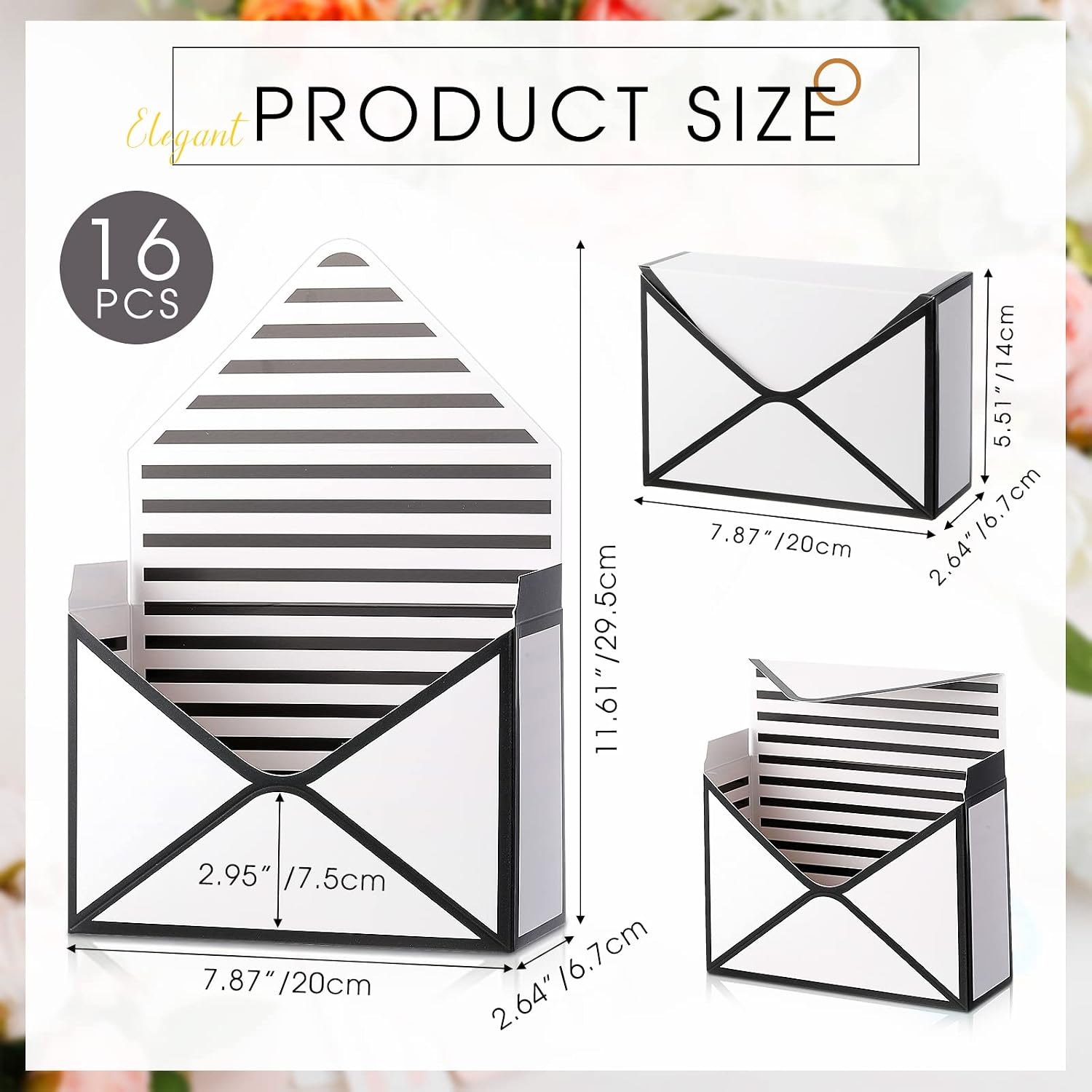 Geyee 16 Pcs Mother's Day Florist Bouquet Envelope Boxes Flower Bouquet Packaging Gift Paper Boxes Gift Wrapping Envelope Box Flower Bags for Graduation Valentines Wedding Party