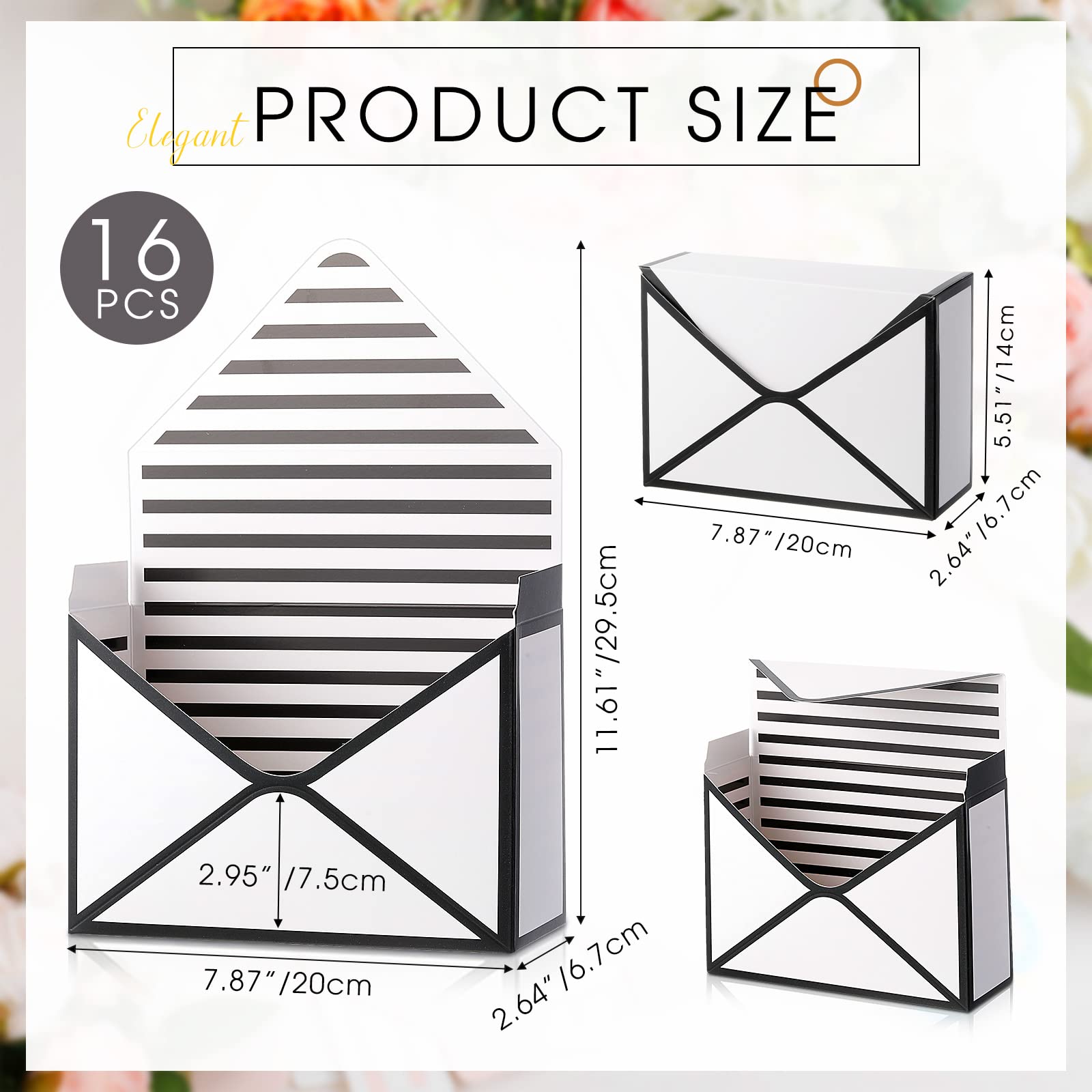 Geyee 16 Pcs Mother's Day Florist Bouquet Envelope Boxes Flower Bouquet Packaging Gift Paper Boxes Gift Wrapping Envelope Box Flower Bags for Graduation Valentines Wedding Party