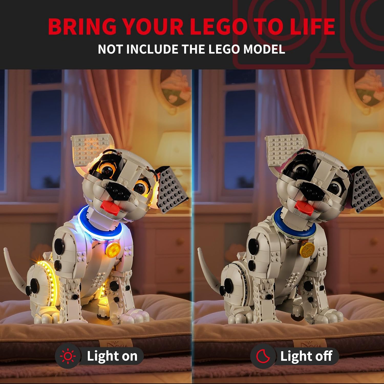 BRIKSMAX 2.0 Light Kit for Lego-101 Dalmatians Puppy -Innovative Led Lighting Compatible with Lego Disney 43269 - Not Included Lego Set