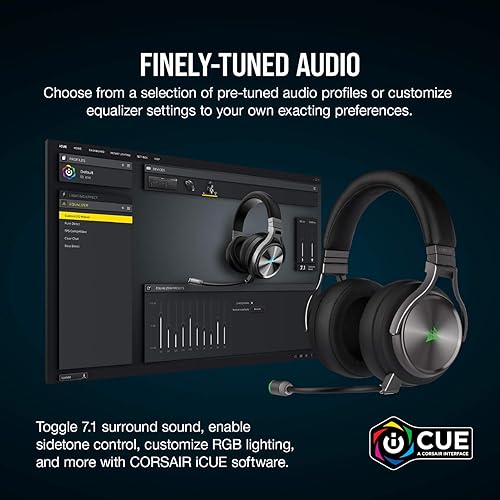 Miniatura 8 de Corsair CA-9011180-NA Virtuoso RGB - Auriculares inalámbricos para juegos - Sonido envolvente 7.1 de alta fidelidad con micrófono de calidad de