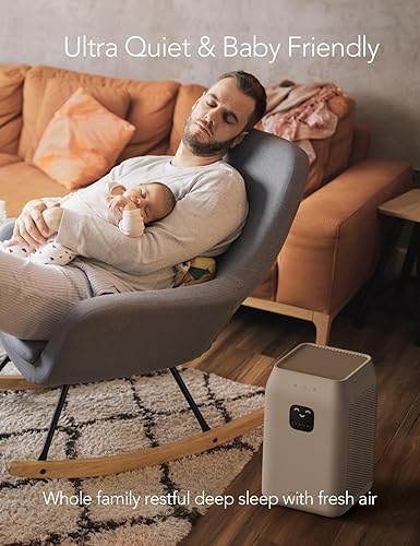 Miniatura 3 de Nooie Purificador de aire WiFi, filtro HEPA H13 que elimina el 99.97% de polvo, polen, humo de hasta 538 pies cuadrados. Para alergias de mascotas,