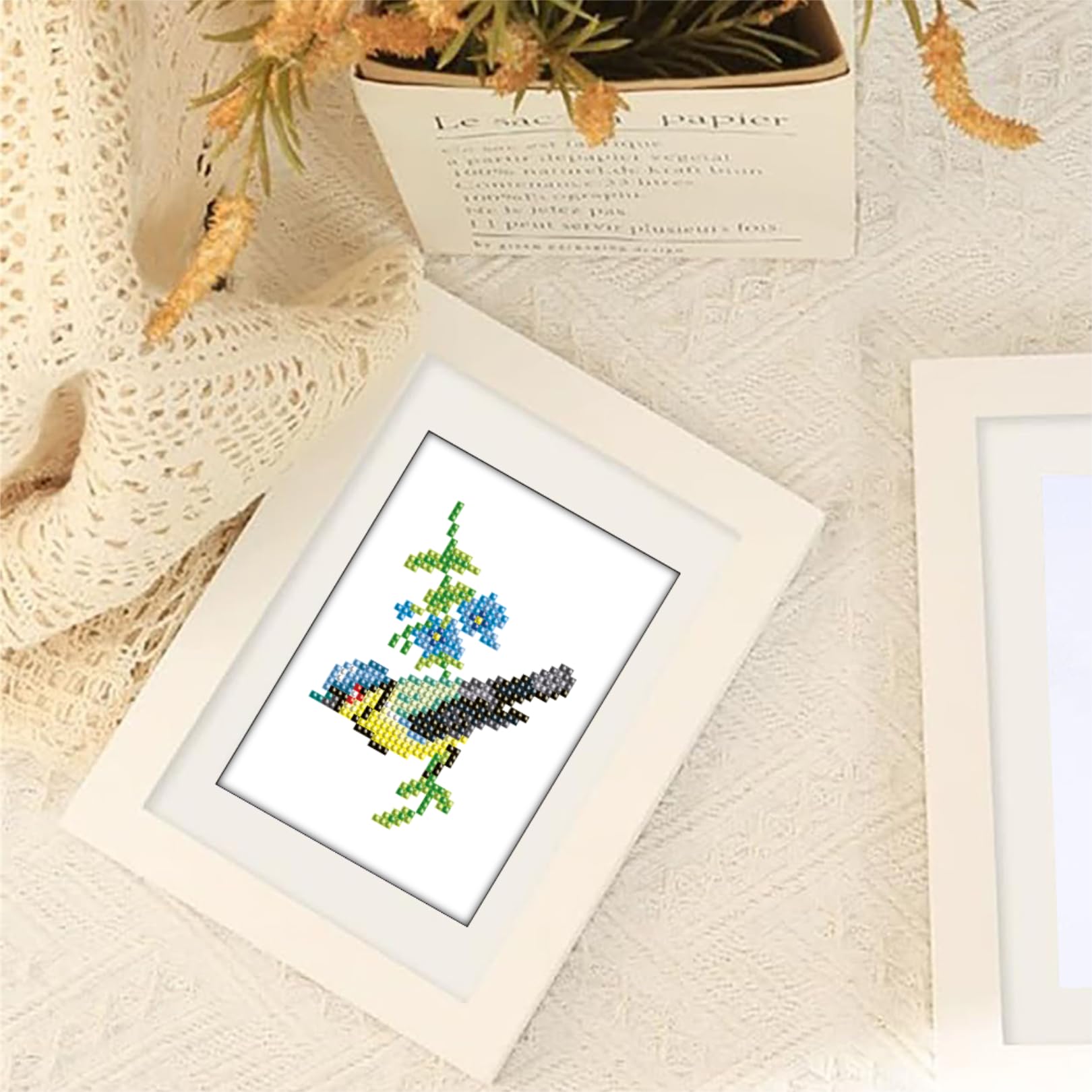 Nianxi 12Pcs Bird Mini Diamond Painting Kits for Adults,Small Diamond Art Kit Full Round Drill,Gem Art for Beginner,Gifts,Home Wall Decor (Bird) - Image 3