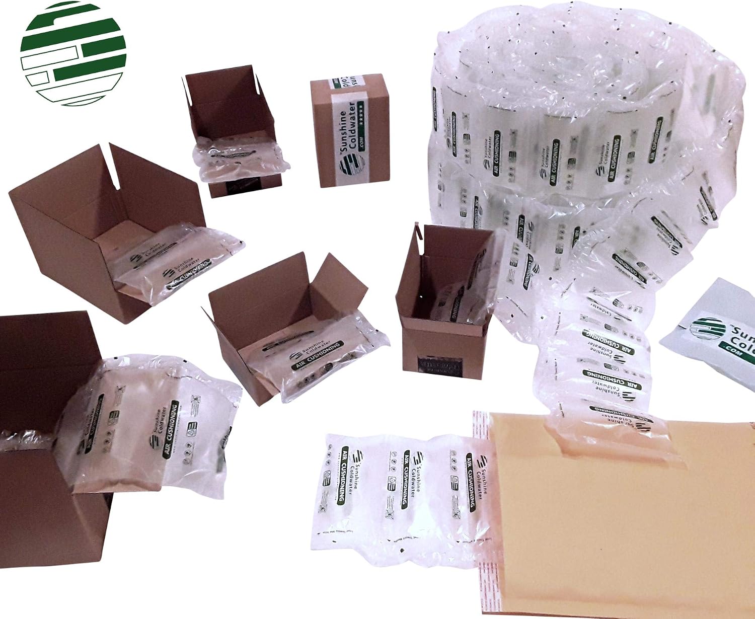 SunshineColdwater SC150 Eco Friendly Pre Inflated Packaging Air Pillows, 8" x 4" (Pack of 150)