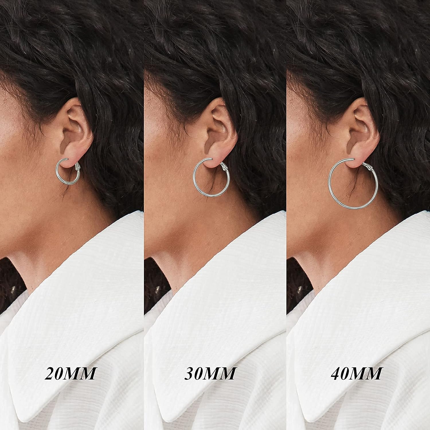 Big Gold Hoop Earrings for Women Hypoallergenic 925 Sterling Silver Post Thin Loop 14K Gold Plated Hoop Earrings Set for Women, 3 Pairs - Image 8