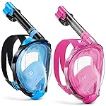 W WSTOO Full Face Snorkel Mask Adults,Suitable for Beginners Dry Top Snorkeling Gear,Can Your Mouth or Nose to Breathe,180 Degrees Panoramic View,Anti-Fog Anti-Leak,Summer Travel and Vacationing Gifts