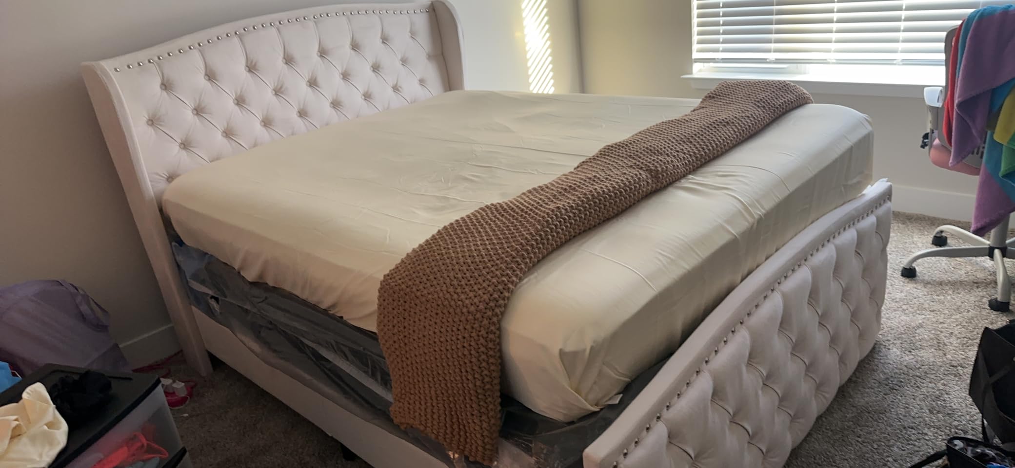 10 Mo Finance Amerlife Queen Size Platform Bed Frame Velvet