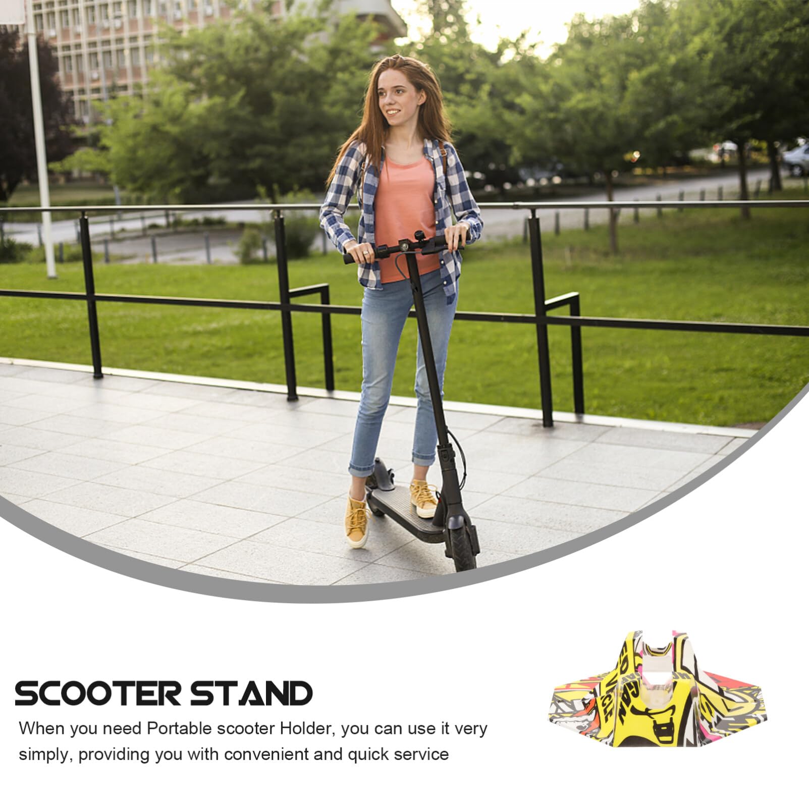 BESPORTBLE Electric Scooter Accessories Portable Stand for Balanced Parking 24-26mm Wheel Support No-Tool Installation Space-Saving Design