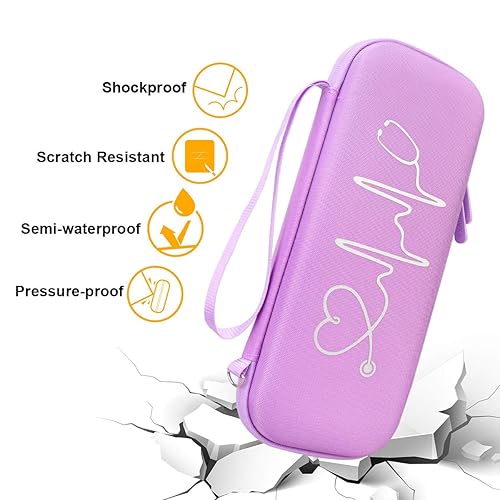 Vista 26 de BOVKE Funda de viaje para 3M Littmann Classic III, Lightweight II S.E, Cardiology IV Diagnostic, MDF Acoustica Deluxe Estetoscopios - Espacio Negro