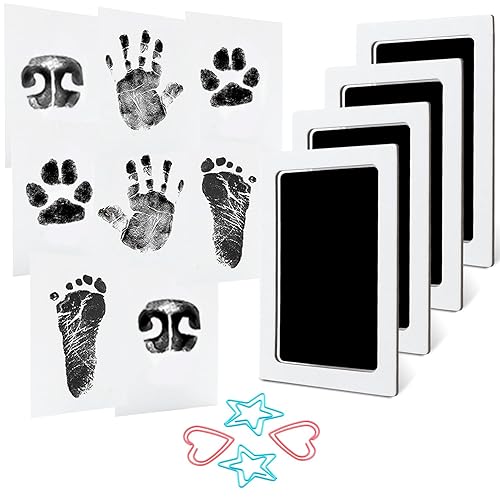 4-Pack Baby Inkless Hand and Footprint Kit Paw Nose Print