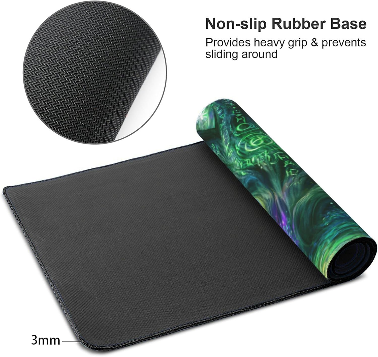 CONCISE XXL Gaming Mouse Pad 35.4x15.7, Neon Magic Woods Desk Mat image 3