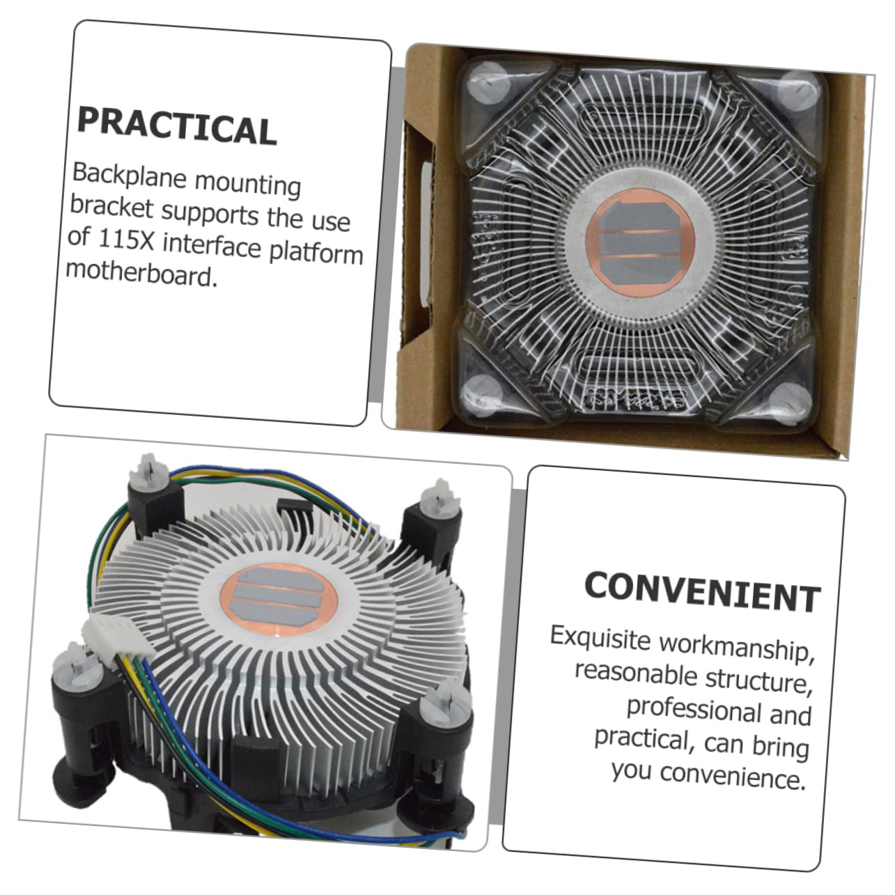 Operitacx 2 Pezzi dissipatore di calore della CPU dissipatore cpu aria ventola del dissipatore di calore ventola di raffreddamento elettrica Accessori per computer rame Nero